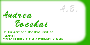 andrea bocskai business card